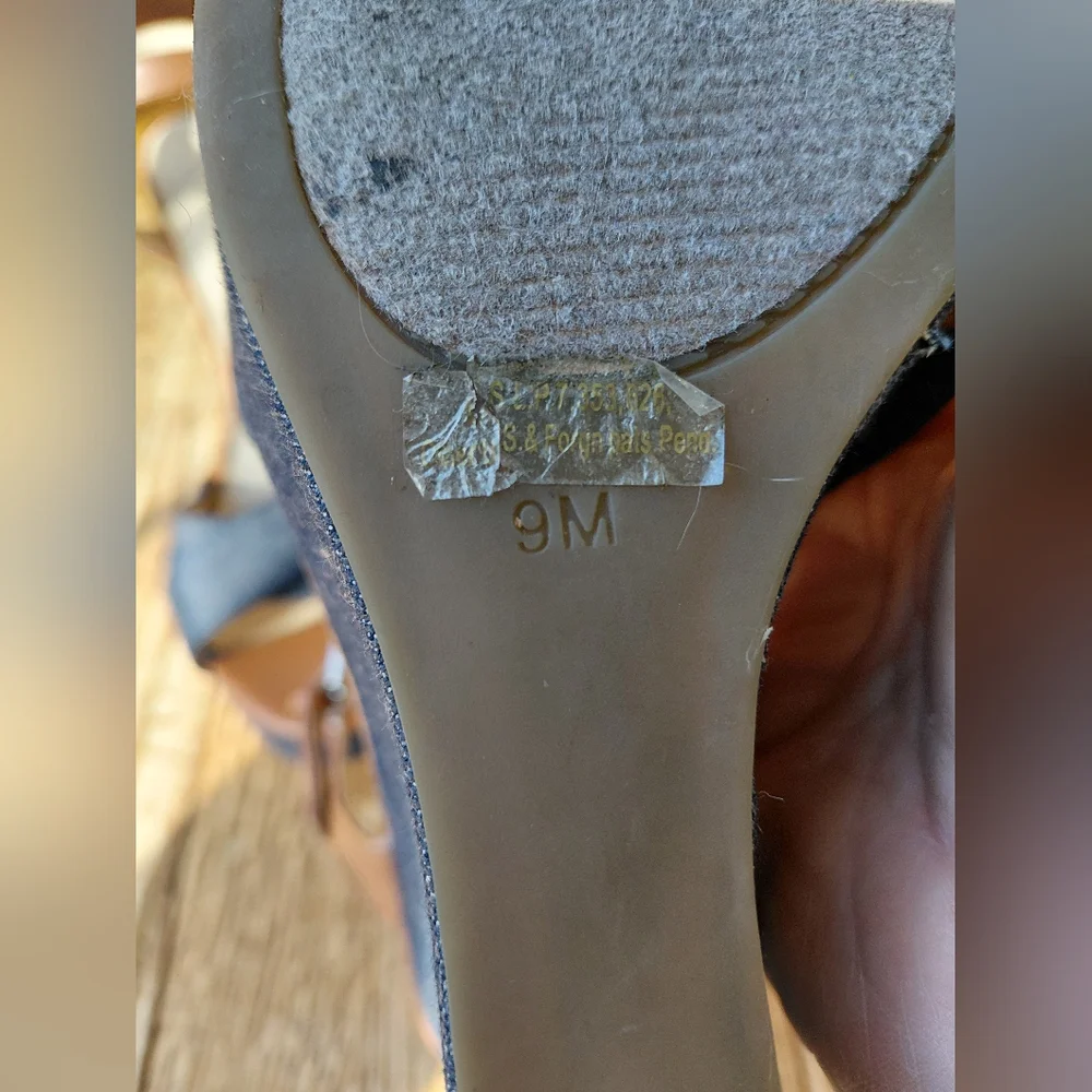 Guess Women's Denim Wedge Sandals Size 9m - Picture 4 of 6